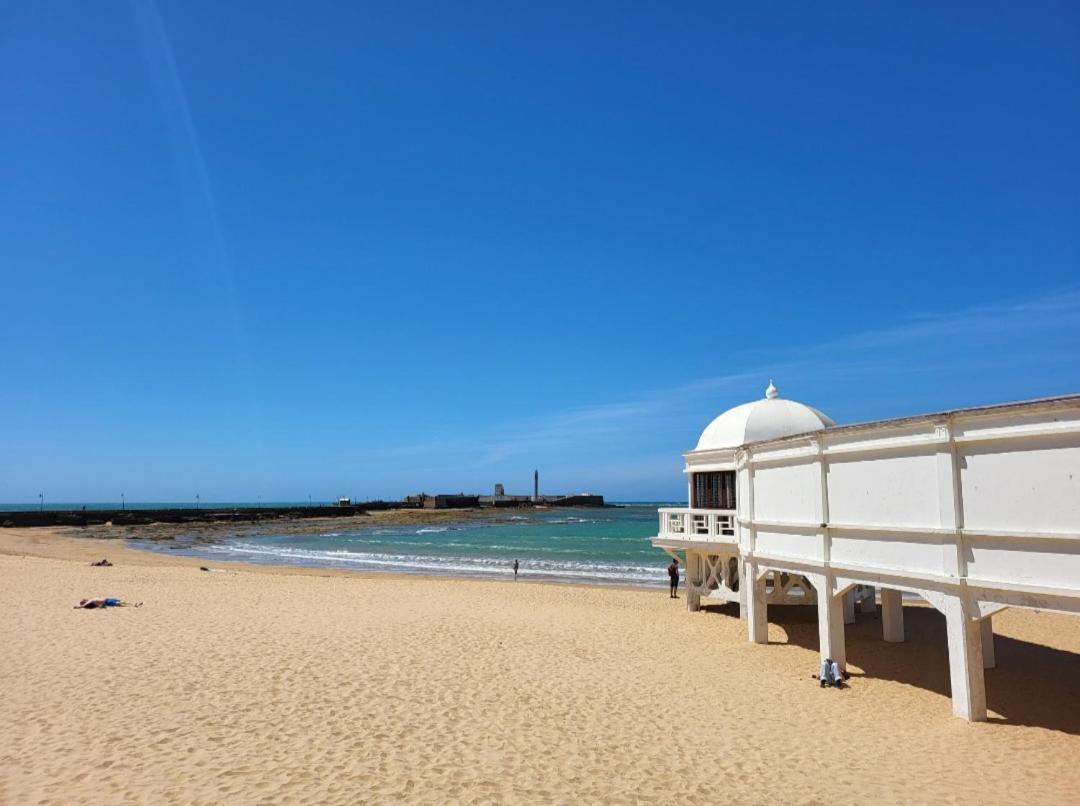 Cadiz Playa La Caleta Terraza Con Barbacoa Apartman Kültér fotó